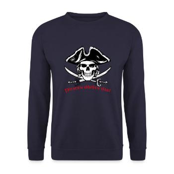 Pirate Skull 07 2024 Zeichenfläche 1 - Unisex Pullover - Navy - Vorne - Alina (178cm) & Michal (187cm)