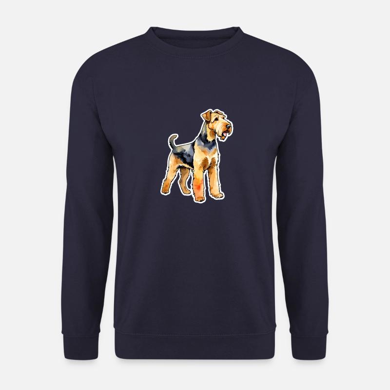 Airedale Terrier Wasserfarben - Unisex Pullover - Navy