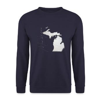 Michigan (United States) | real volleyball | Map Sct - Unisex Sweatshirt - navy - Front - Alina (178cm) & Michal (187cm)