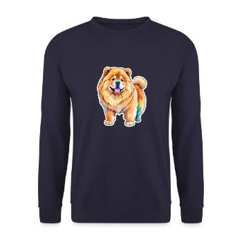 Chow Chow Wasserfarben - Unisex Pullover - Navy - Vorne - Alina (178cm) & Michal (187cm)