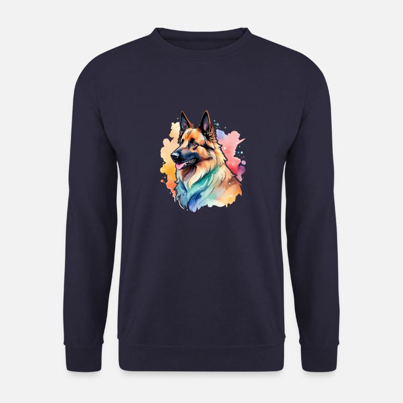 Belgischer Schäferhund Wasserfarben - Unisex Pullover - Navy