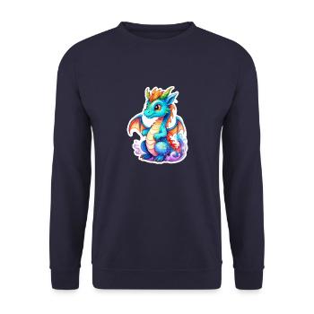 Aquarelles de dragon - Sweat-shirt Unisexe - marine - Devant - Alina (178cm) & Michal (187cm)