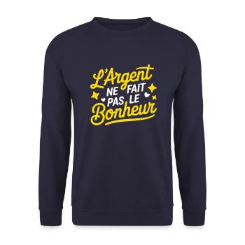 L'argent ne fait pas le bonheur - Sweat-shirt Unisexe - marine - Devant - Alina (178cm) & Michal (187cm)