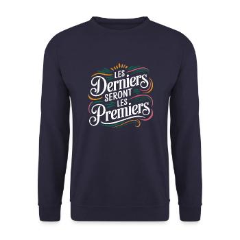 Les derniers seront les premiers - Sweat-shirt Unisexe - marine - Devant - Alina (178cm) & Michal (187cm)