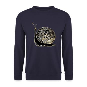 Escargot - Sweat-shirt Unisexe - marine - Devant - Alina (178cm) & Michal (187cm)