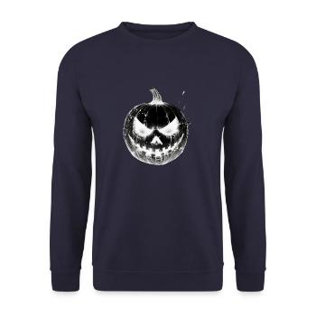 Frissons garantis - Citrouille d'Halloween - Sweat-shirt Unisexe - marine - Devant - Alina (178cm) & Michal (187cm)