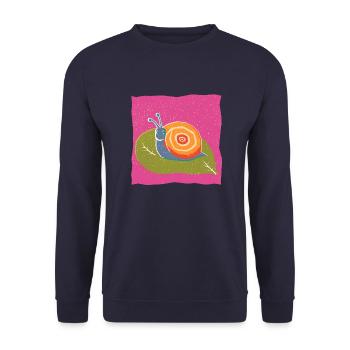 schnecke1 - Unisex Pullover - Navy - Vorne - Alina (178cm) & Michal (187cm)