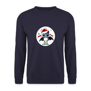 Bat Christmas - Unisex Sweatshirt - navy - Front - Alina (178cm) & Michal (187cm)