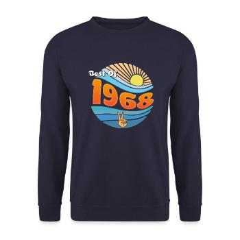 Vintage Vibes 1968 – Style classique du 57e anniversaire - Sweat-shirt Unisexe - marine - Devant - Alina (178cm) & Michal (187cm)