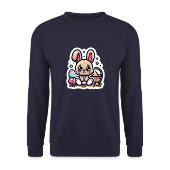 Sad Bunny - Unisex Pullover - Navy - Vorne - Alina (178cm) & Michal (187cm)