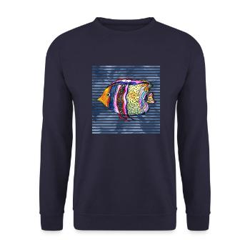 Poisson - Sweat-shirt Unisexe - marine - Devant - Alina (178cm) & Michal (187cm)