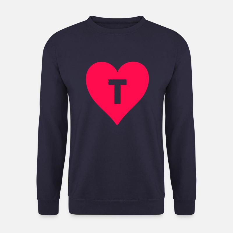 herz buchstabe T - Unisex Pullover - Navy