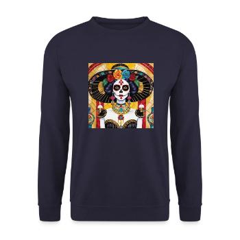 LA CATRINA DELUXE - Unisex Sweatshirt - navy - Front - Alina (178cm) & Michal (187cm)