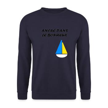 ancré dans le bonheur - Sweat-shirt Unisexe - marine - Devant - Alina (178cm) & Michal (187cm)