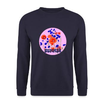 Sommer Mohn - Unisex Pullover - Navy - Vorne - Alina (178cm) & Michal (187cm)