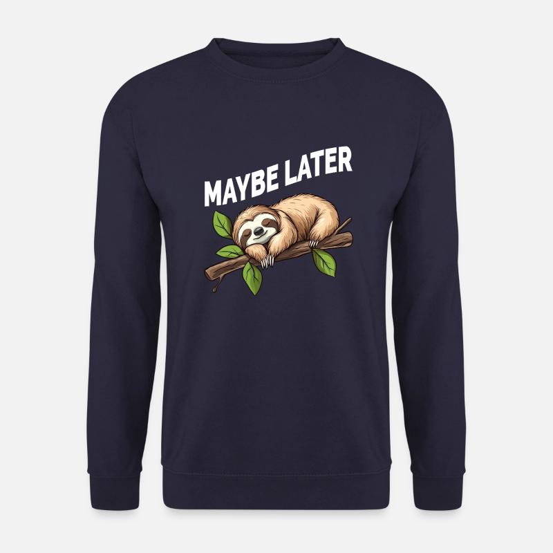 Lustiges Faultier Maybe Later - Unisex Pullover - Navy
