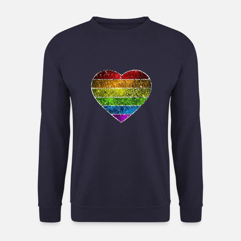 Kosmisches Regenbogenherz - Unisex Pullover - Navy