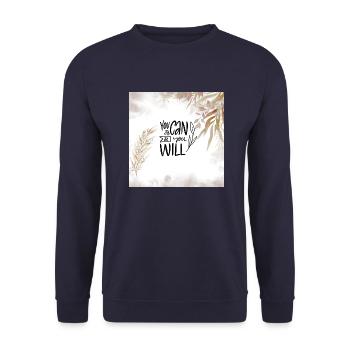 You can & You will - Unisex Pullover - Navy - Vorne - Alina (178cm) & Michal (187cm)