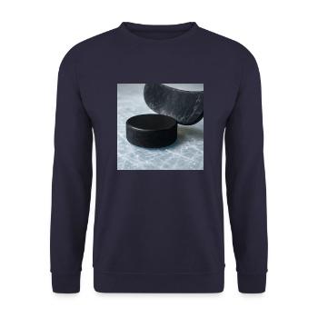 Eishockey - Schläger und Puck - Unisex Pullover - Navy - Vorne - Alina (178cm) & Michal (187cm)