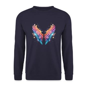 angelwings,engelsflügel,graffiti,malerei,bunt - Unisex Pullover - Navy - Vorne - Alina (178cm) & Michal (187cm)