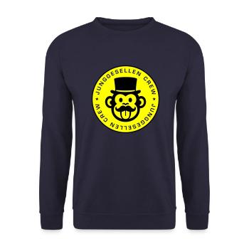 Junggesellen Crew Affe - Unisex Pullover - Navy - Vorne - Alina (178cm) & Michal (187cm)