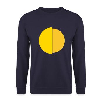 Decoration. Circles. Yellow. Wonder. One shirt, two circles - Unisex Sweatshirt - navy - Front - Alina (178cm) & Michal (187cm)