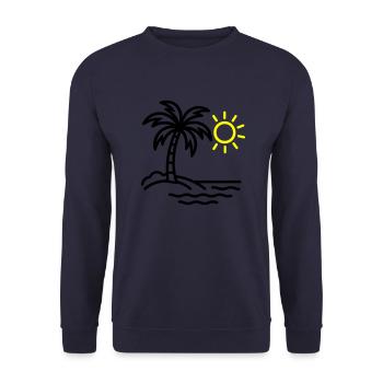 Palm Tree Beach Summer - Unisex Sweatshirt - navy - Front - Alina (178cm) & Michal (187cm)