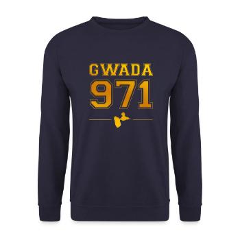 gwada_school_or - Sweat-shirt Unisexe - marine - Devant - Alina (178cm) & Michal (187cm)