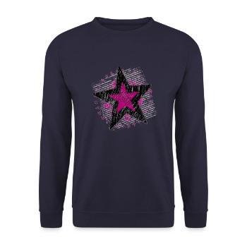 Big Star (black / purple) - Unisex Sweatshirt - navy - Front - Alina (178cm) & Michal (187cm)