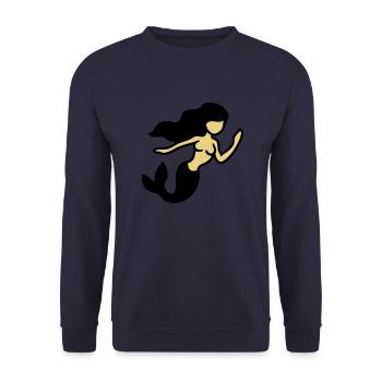 Meerjungfrau - Unisex Pullover - Navy - Vorne - Alina (178cm) & Michal (187cm)