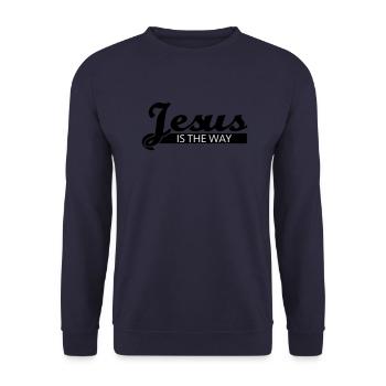 Jesus is the way - Unisex Pullover - Navy - Vorne - Alina (178cm) & Michal (187cm)