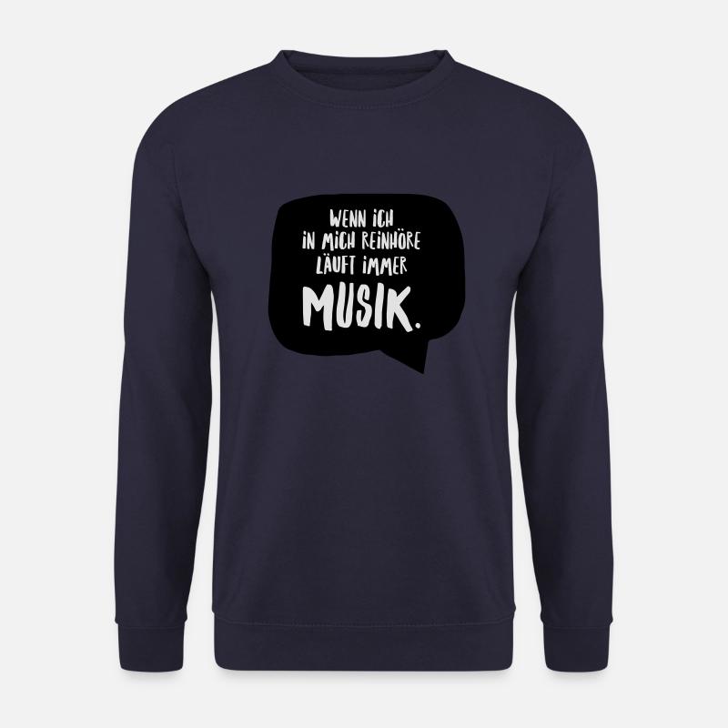 Musik Spruch Lustig Sprechblase DJ - Unisex Pullover - Navy