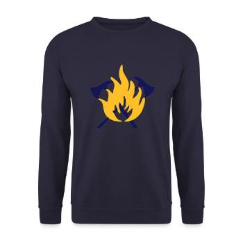 Les pompiers flamme et la hache - Sweat-shirt Unisexe - marine - Devant - Alina (178cm) & Michal (187cm)