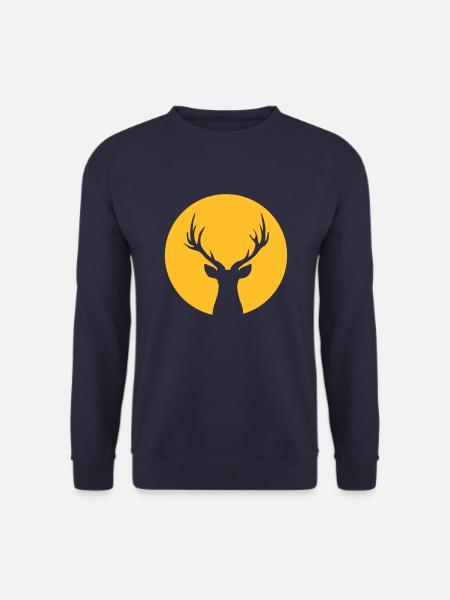 Deer In Moonlight Front - Unisex Pullover - Navy
