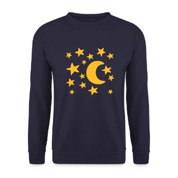 Mond Sterne - Unisex Pullover - Navy - Vorne - Alina (178cm) & Michal (187cm)