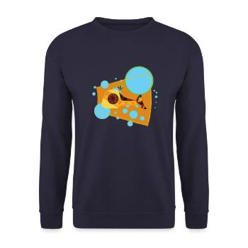 Lachs - Unisex Pullover - Navy - Vorne - Alina (178cm) & Michal (187cm)