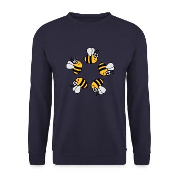 Cercle anneau doux drôle abeille - Sweat-shirt Unisexe - marine - Devant - Alina (178cm) & Michal (187cm)