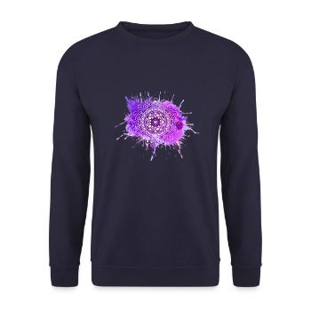 Mandala - Lila - Unisex Pullover - Navy - Vorne - Alina (178cm) & Michal (187cm)