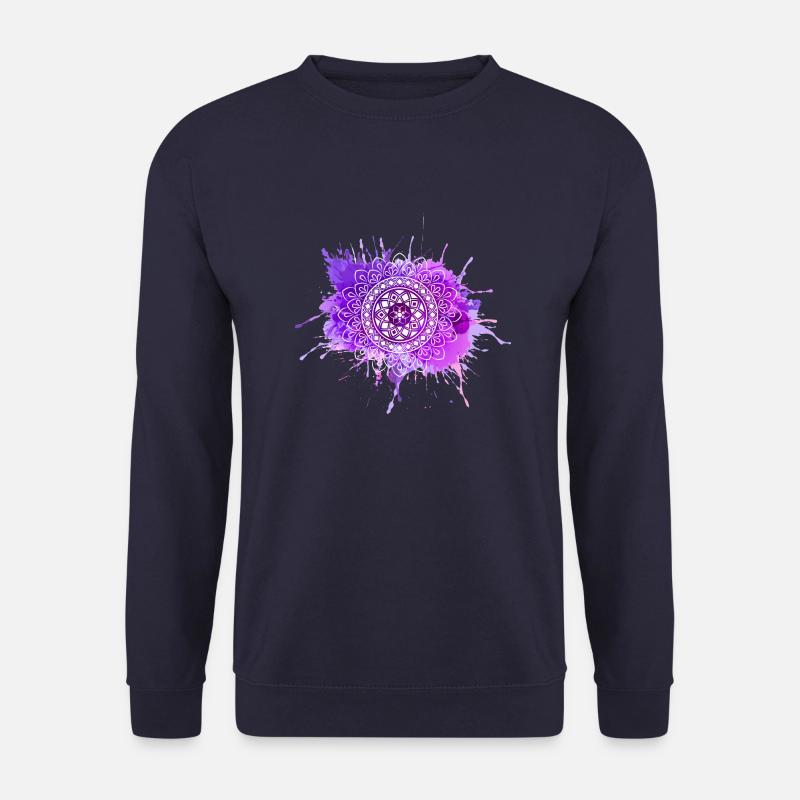 Mandala - Lila - Unisex Pullover - Navy