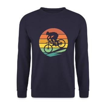 Mountainbike Biker MTB - Unisex Pullover - Navy - Vorne - Alina (178cm) & Michal (187cm)
