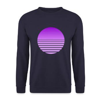 Dépasser Retro Moon - Sweat-shirt Unisexe - marine - Devant - Alina (178cm) & Michal (187cm)
