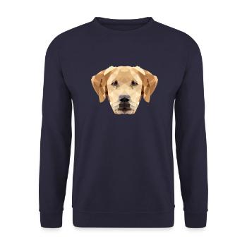 Hund Labrador Polygon - Unisex Pullover - Navy - Vorne - Alina (178cm) & Michal (187cm)