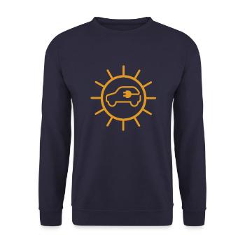 e-car, e-mobility, electric car, zoe, EV-driver, - Unisex Sweatshirt - navy - Front - Alina (178cm) & Michal (187cm)
