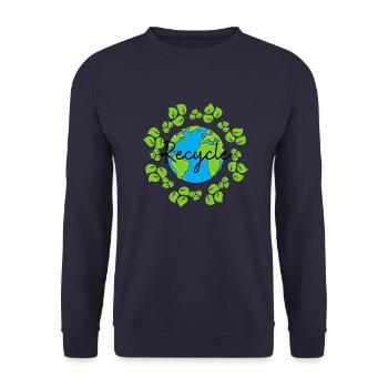 Recycling Environmental Protection Climate Change Environment - Unisex Sweatshirt - navy - Front - Alina (178cm) & Michal (187cm)