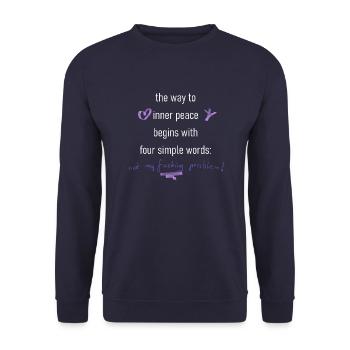 inner peace - Unisex Pullover - Navy - Vorne - Alina (178cm) & Michal (187cm)