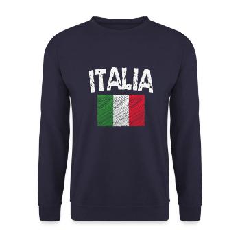 italia - Unisex Pullover - Navy - Vorne - Alina (178cm) & Michal (187cm)