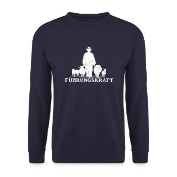 Führungskraft Schäfer Hirte - Unisex Pullover - Navy - Vorne - Alina (178cm) & Michal (187cm)