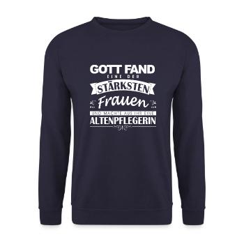 Altenpflegerin.2 - Unisex Pullover - Navy - Vorne - Alina (178cm) & Michal (187cm)