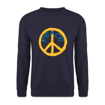 Symbole Paix Texte - Sweat-shirt Unisexe - marine - Devant - Alina (178cm) & Michal (187cm)