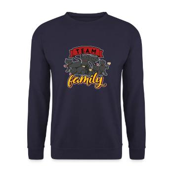team family cat coffee department head party - Unisex Sweatshirt - navy - Front - Alina (178cm) & Michal (187cm)